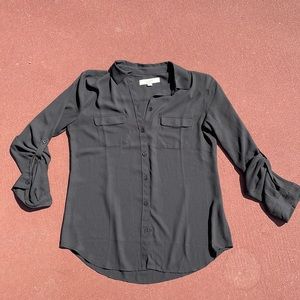 Women’s long sleeve sheer top black